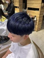 アンプヘアー 桂店(unpeu hair) メンズマッシュブルーブラックカラー