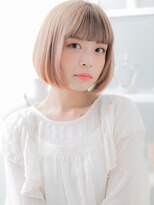 モッズヘア 上尾西口店(mod's hair)&nbsp;金髪ハイトーンカラー韓国風切りっぱなしボブc6上尾10代20代30代