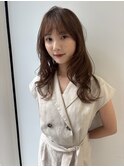 大人美人艶カラーベージュ小顔カット透明感レイヤーロング