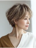 白髪ぼかし似合わせ大人ショート30代40代50代60代◎