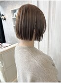 福山Caaryナチュラルストレートボブシルキーベージュ髪質改善