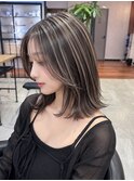 ハイライトレイヤーカットダークパープル夏ミルクブラウン3