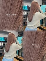 ヘアカロン 熊本下通店(Hair CALON)&nbsp;ピンクベージュ/ダブルカラー/透明感カラー/抜け感ピンク