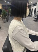  20代30代大人可愛い艶感切りっぱなしボブ