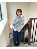 ボブパーマ/黒髪パーマ/切りっぱなしボブ/ショートボブ