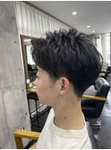 【メンズ】束感抜群!アップバングツーブロショート【小松】
