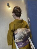 訪問着の着付とヘアセット