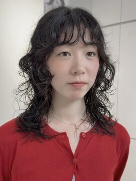 ロンドアンメゾン 原宿(Lond un Maison.) デジタルパーマチェリーブラウンブリーチなし顔周り前髪/原宿