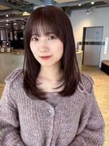 アルバム 池袋(ALBUM) ロング顔周りレイヤ韓国ヘアーおくれ毛くびれミディ_F20872