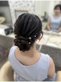 シニヨン／結婚式／お呼ばれヘア／二次会へア／ミディアム