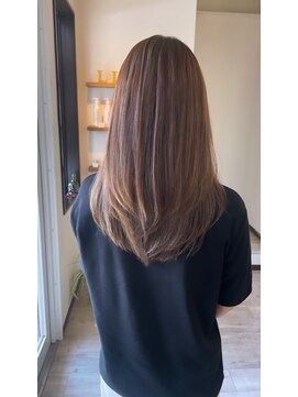 リュンヌ 門前仲町(lune) ロングレイヤーボブハイライトベージュカラーショートレイヤー