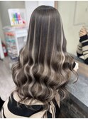 グレージュブリーチカラーダブルカラー髪質改善シールエクステ