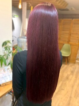 リッチ 横須賀中央店(Rich) カシスピンク ダークレッド 艶髪 髪質改善 ストレート 20代 30代