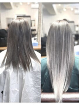 ルフレ 新宿本店2nd(Reflet) スモーキーグレイ/プルエクステ/グラデーション/ダブルカラー