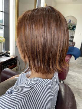 トゥーユー(to You) オレンジカラー×切りっぱなしボブ　10代20代30代