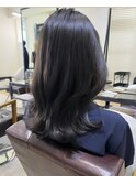 大人グレージュ小顔レイヤーカットイルミナカラー