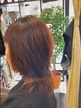 美容室 スピリチュアル ハート(SPIRITUAL HEART) 手で乾かすだけ♪ダメージ改善中のウルフ&カラー