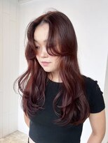 アイティーバイアルバム 藤沢店(IT by ALBUM)&nbsp;ピンクヘアー秋色透明感カラーウルフレイヤーロング_ba534241