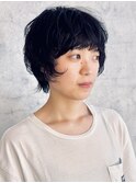 【抜け感】ショートボブ×ゆるふわパーマ
