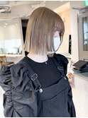 ミルクティーベージュ　Wカラー　ケアブリーチ　横浜