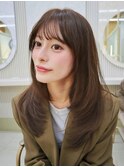 【島田佑】ミディアムレイヤーカットグレージュ顔周りカット