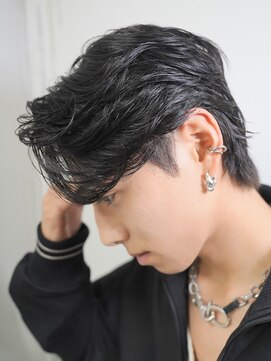 フィフス 札幌大通(fifth) 札幌大通フェザーパーマニュアンスパーマセンターパート毛流れ