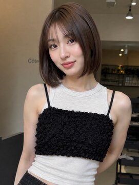 コート 青山(Cote) 美髪大人ボブ内巻きボブまとまるボブ艶グレージュココア