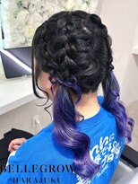ベルグロー 原宿(BELLEGROW)&nbsp;編みこみ髪リボンツインテール
