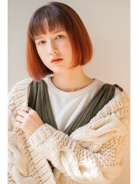 モーブ(MAUVE) 【MAUVE】オレンジグラデーションショートボブ