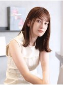 シースルーバング/艶カラー/外ハネ/エアストレート/センター北