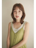 ムク 甲府(muku.)&nbsp;ミディアムヘア/斜めバング/グレージュカラー/甲府駅