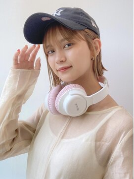 ゲーム 原宿店(GAME) 切りっぱなしボブ /ダブルカラー/ミルクティーベージュ/ボブ