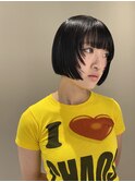 切りっぱなしボブ/顔まわりレイヤー