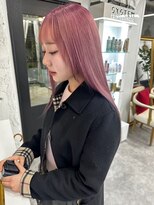 リア(riah) ダブルカラーミルクティーベージュレイヤーカット韓国ヘア