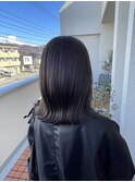 暗髪/グレージュ/くびれボブ/外ハネボブ