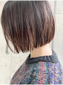 前下がりボブ　切りっぱなしボブ　ミニボブ　岐阜美容室