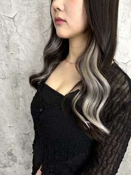 ルーツアイリー 心斎橋(ROOTS IRIE) インナーエクステ/ブラックヘアに映えるグレージュスタイル