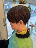 刈り上げマッシュショート☆刈り上げショート◎マロンベージュ☆