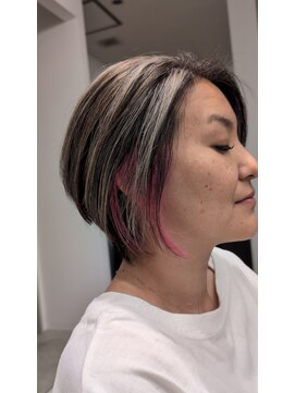 アース 菊名店(HAIR&MAKE EARTH) ショートボブバレイヤージュ インナーカラーを添えて
