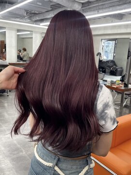 ニコ トウキョウ 渋谷(nico TOKYO) ダブルカラーチェリーレッドピンクブラウン韓国レイヤーロング