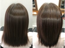 カラーを繰り返すほど艶が増すケア剤たっぷり施術[白髪染め]