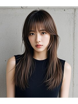 エイチ ウルフカット 大阪梅田(811) アンブレラカラーミディアムヘアショートカットセミロング50代