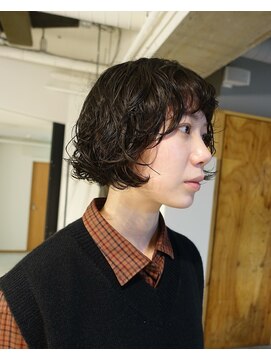 テンション(tension) 顔まわりレイヤーニュアンスパーマボブ札幌大通駅バスセンター駅