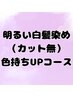 【カット無】明るい白髪染め：Stop白髪クレンジング+色持ちUPコース￥10890