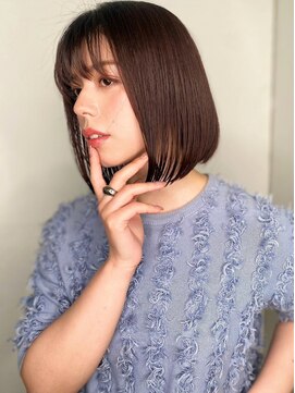 COVER HAIR ACADEMY 北浦和【カバーヘア アカデミー】北浦和西口店【4/6 OPEN(予定)】 アッシュブラウン透け感切りっぱなしボブp1北浦和20代30代40代