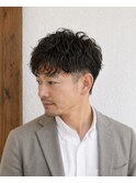 大人メンズツーブロックくせ毛風パーマ　20代 30代 40代 50代