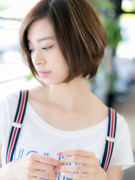 エヌアンドエー 草加店(N&A) ナチュラルボブショート×ボブレイヤー×マロンベージュ