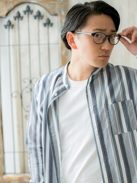 グルーミングサロン バーバー キャッスル 北浦和西口(Grooming salon Barber Castle) ダークアッシュ七三オールバックセミウェットヘアK