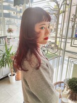 モードケイズエクラ(MODE K's Eclat)&nbsp;チェリーレッドカラー×顔周りデザインカット