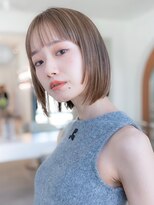 ハバナ 渋谷(HAVANA)&nbsp;20代30代大人かわいい斜めバングデザインカラーシルキーベージュ